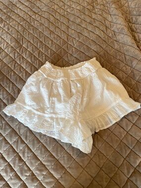 aerie White Ruffle Hem Women's Shorts